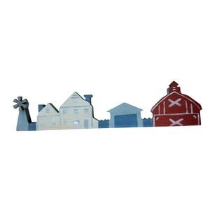 Vintage Wood Cut Out Barn Farm Shelf Decor Country Hand Painted Folk